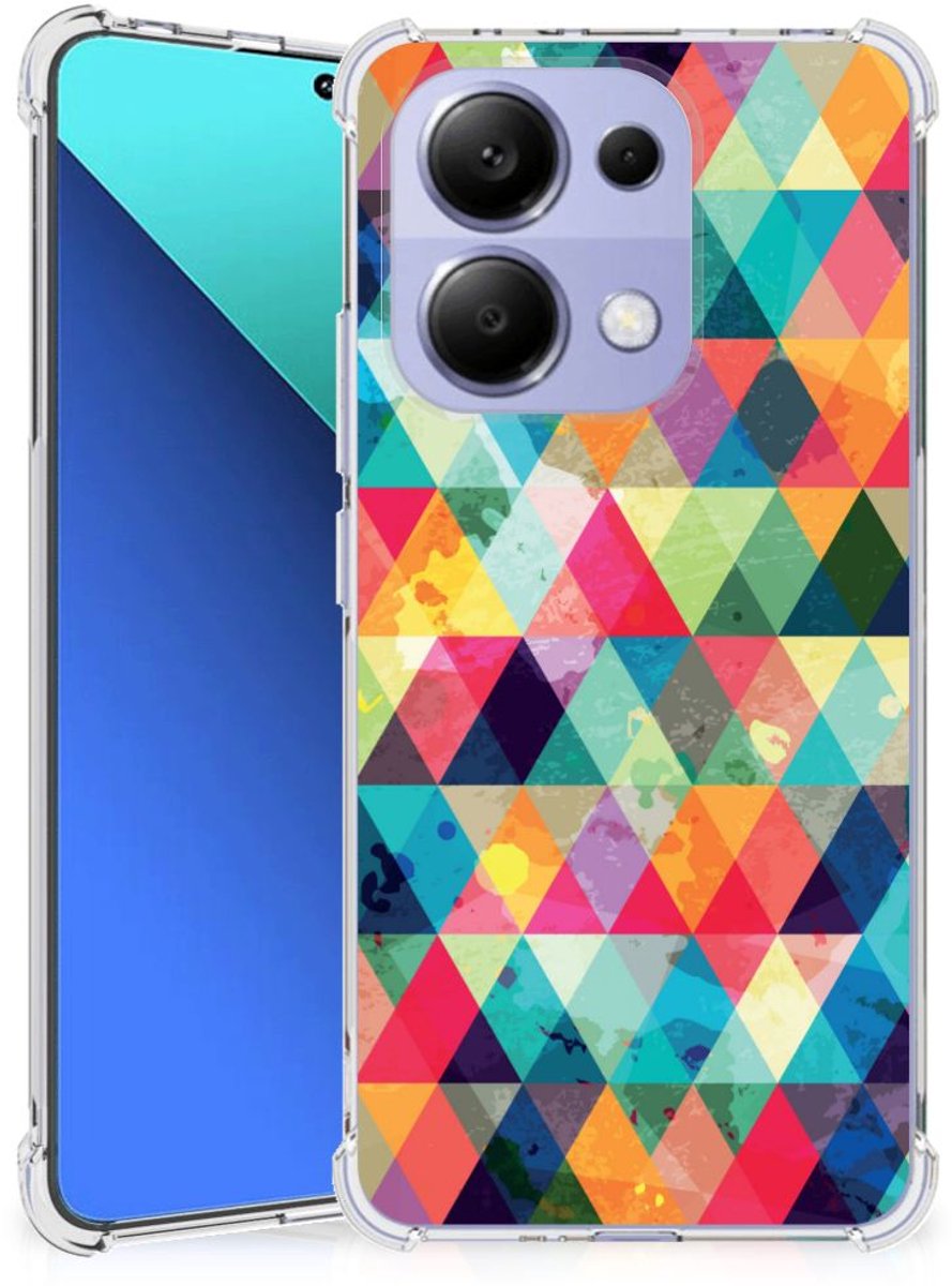 Xiaomi Redmi Note 13 4G Doorzichtige Silicone Hoesje Geruit