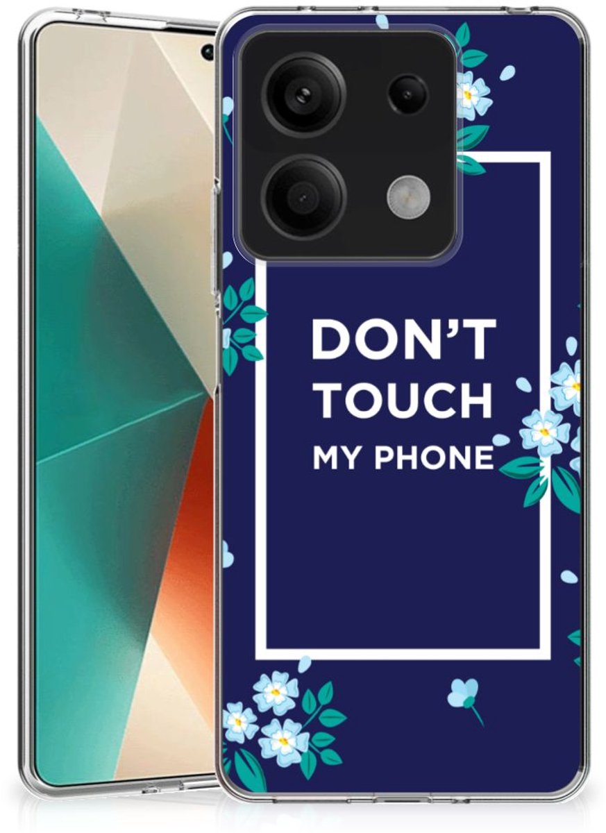 TPU Hoesje voor Xiaomi Redmi Note 13 5G Silicone-hoesje Flowers Blue DTMP