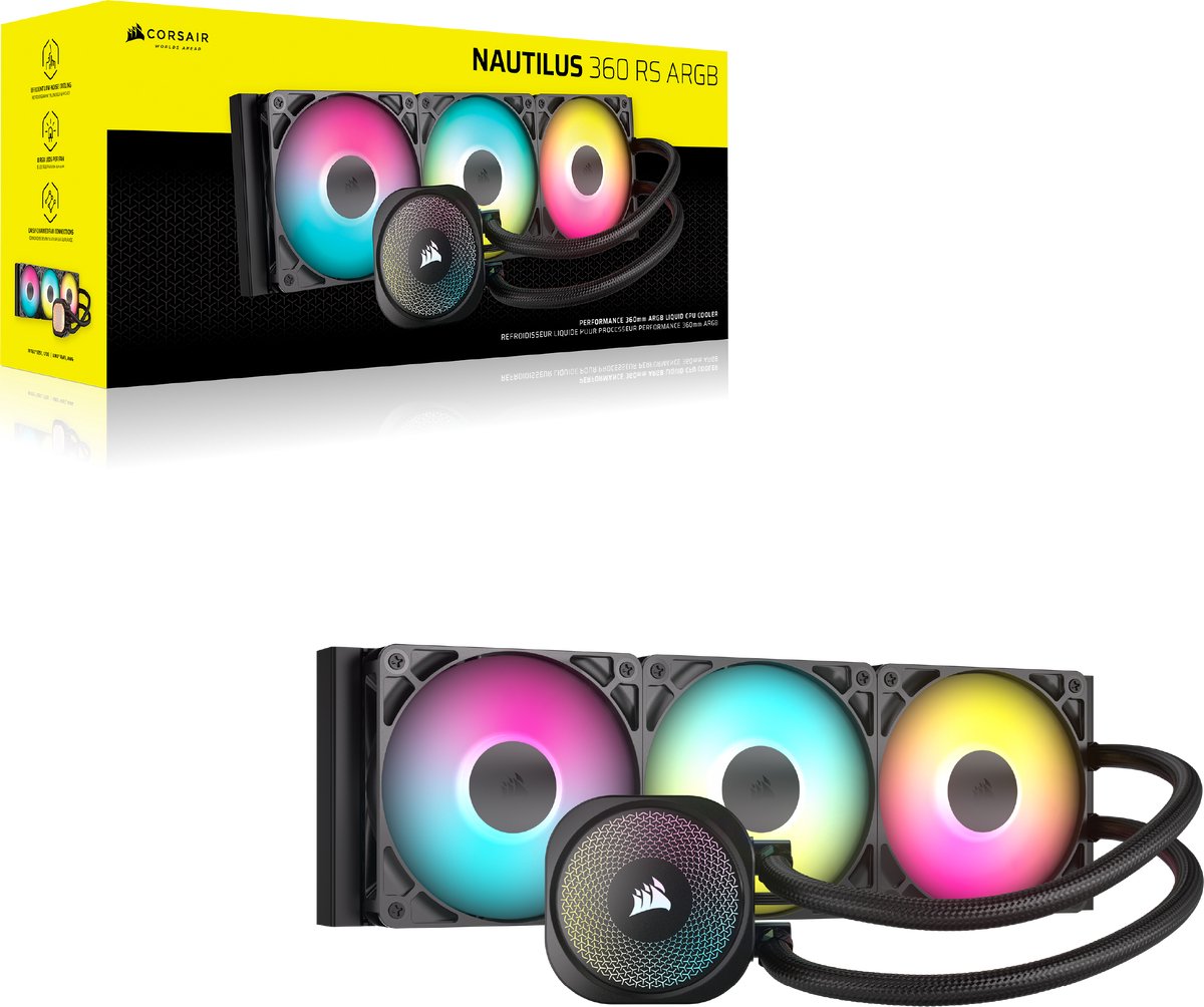 Corsair NAUTILUS 360 RS ARGB waterkoeling 4-pins PWM fan-connector