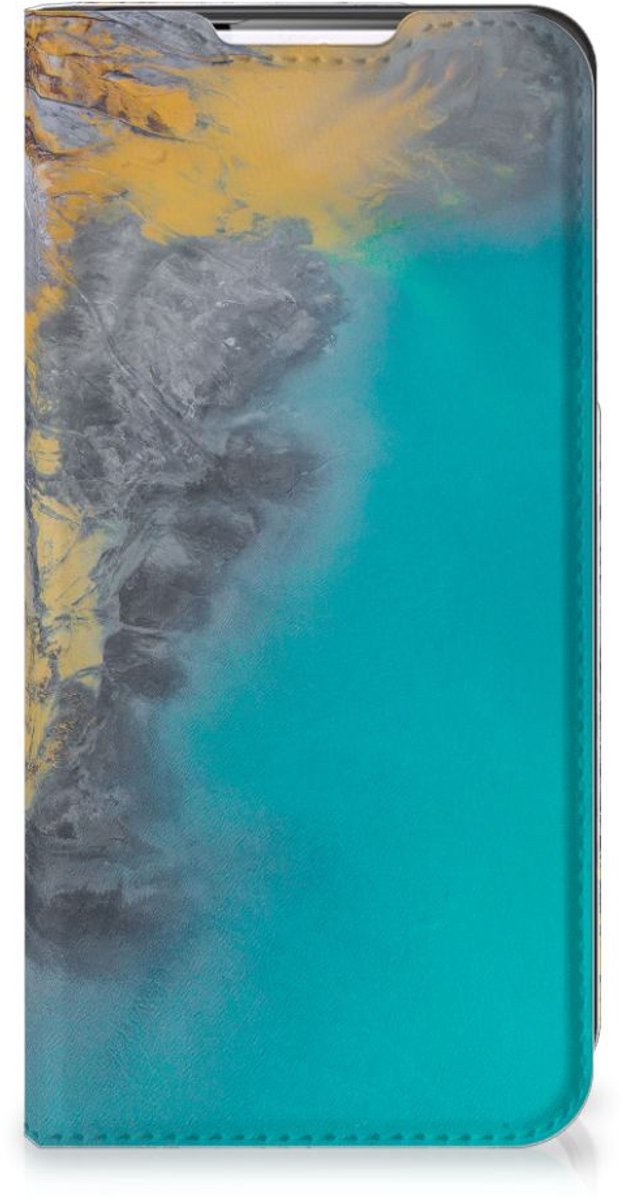 Samsung Galaxy S22 Standcase Marble Blue Gold