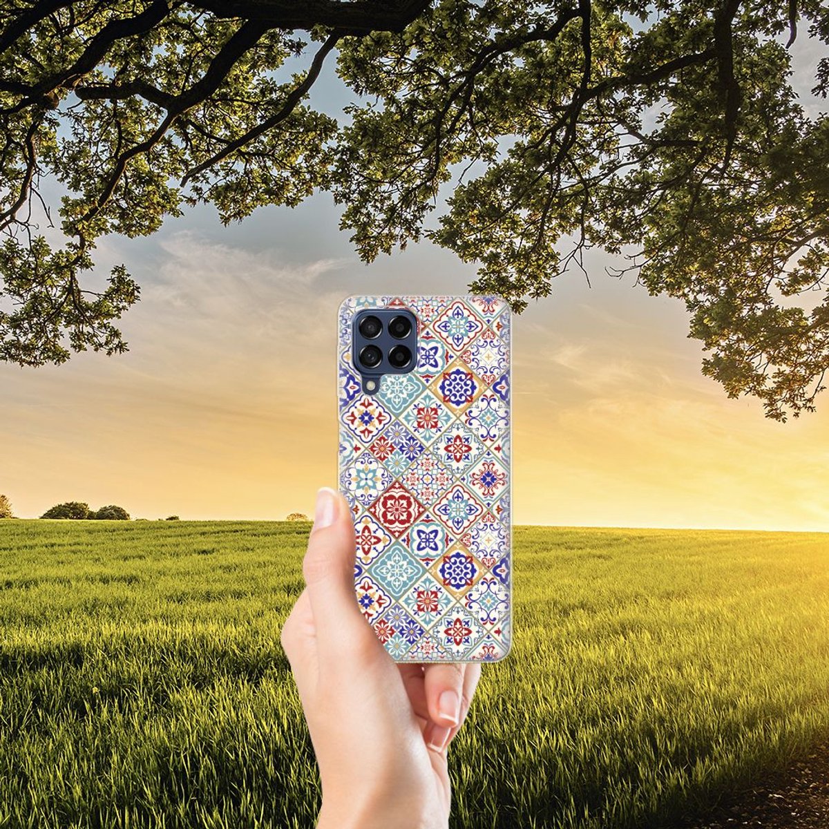 Samsung Galaxy M53 TPU Siliconen Hoesje Tiles Color