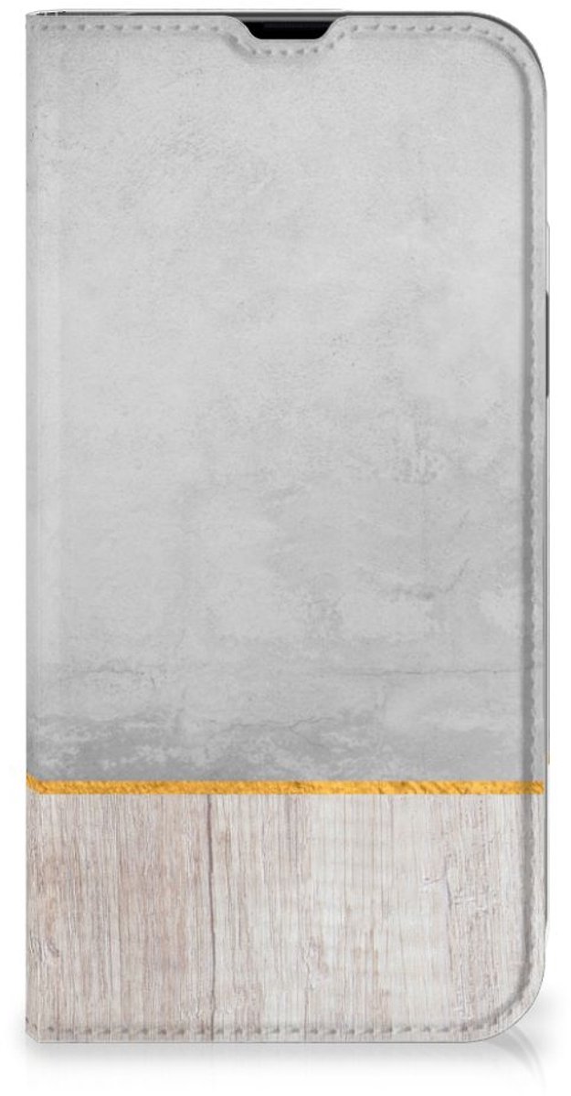 iPhone 13 Pro Max Book Wallet Case Wood Concrete