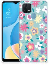Belle coque arrière en TPU Coque OPPO A15 GSM avec texte Flower Power