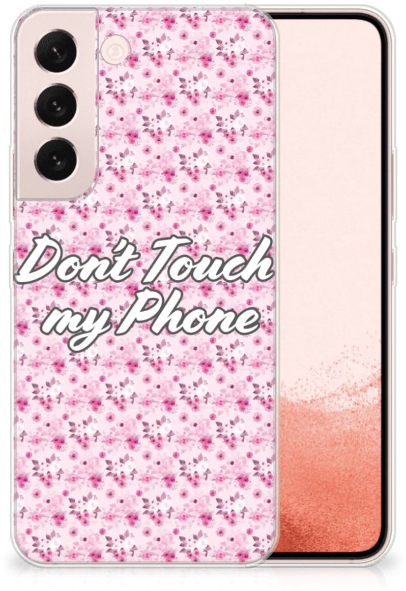 Back Cover voor Samsung Galaxy S22 Silicone-hoesje Flowers Pink DTMP