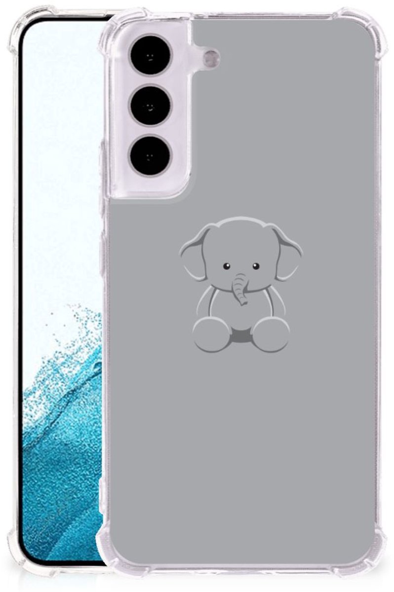 Samsung Galaxy S22 Stevig Bumper Hoesje Grijs Baby Olifant