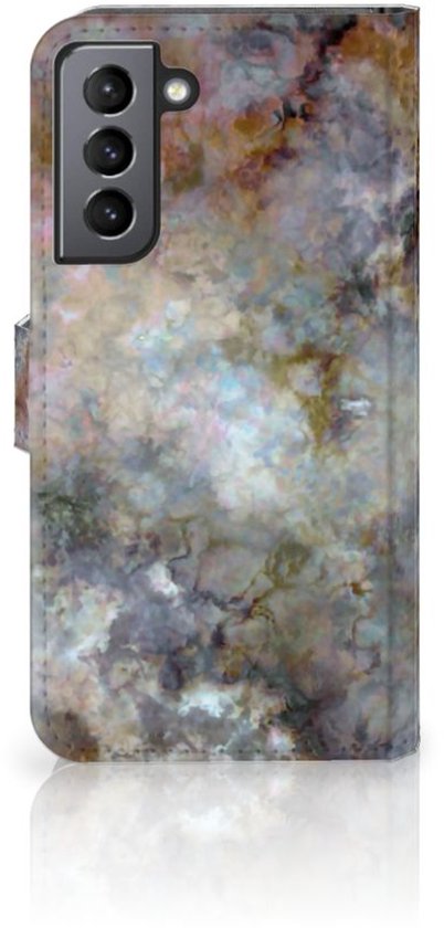 Étui pour téléphone portable Samsung Galaxy S21 FE Book Cover Marble Grijs