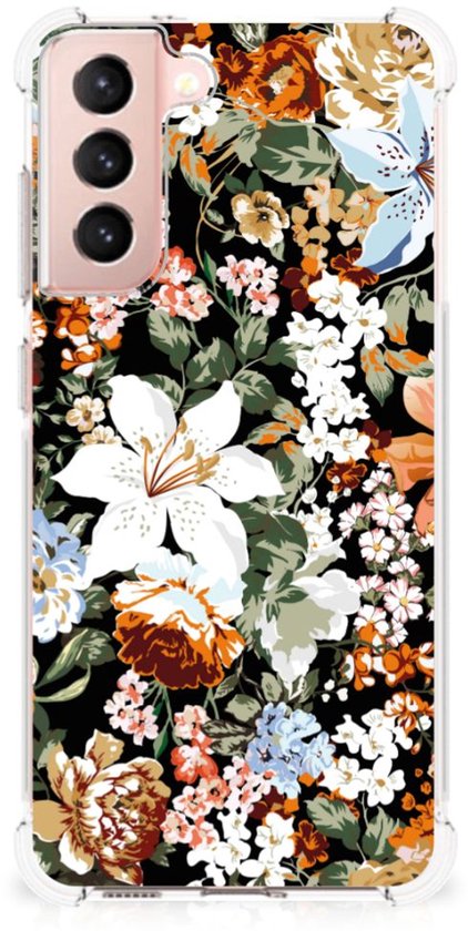 Case voor Samsung Galaxy S21 FE Dark Flowers