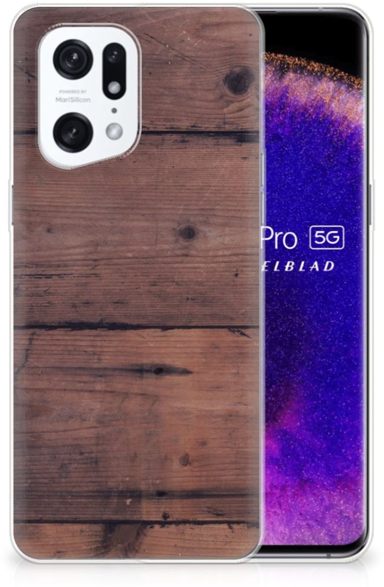 OPPO Find X5 Pro Bumper Hoesje Old Wood