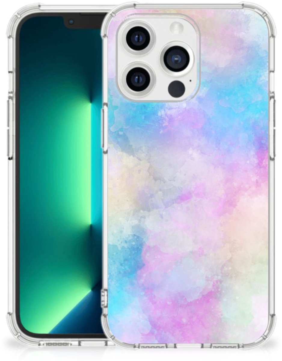 TPU Case Anti-Shock voor Back Cover iPhone 13 Pro Max Watercolor Light
