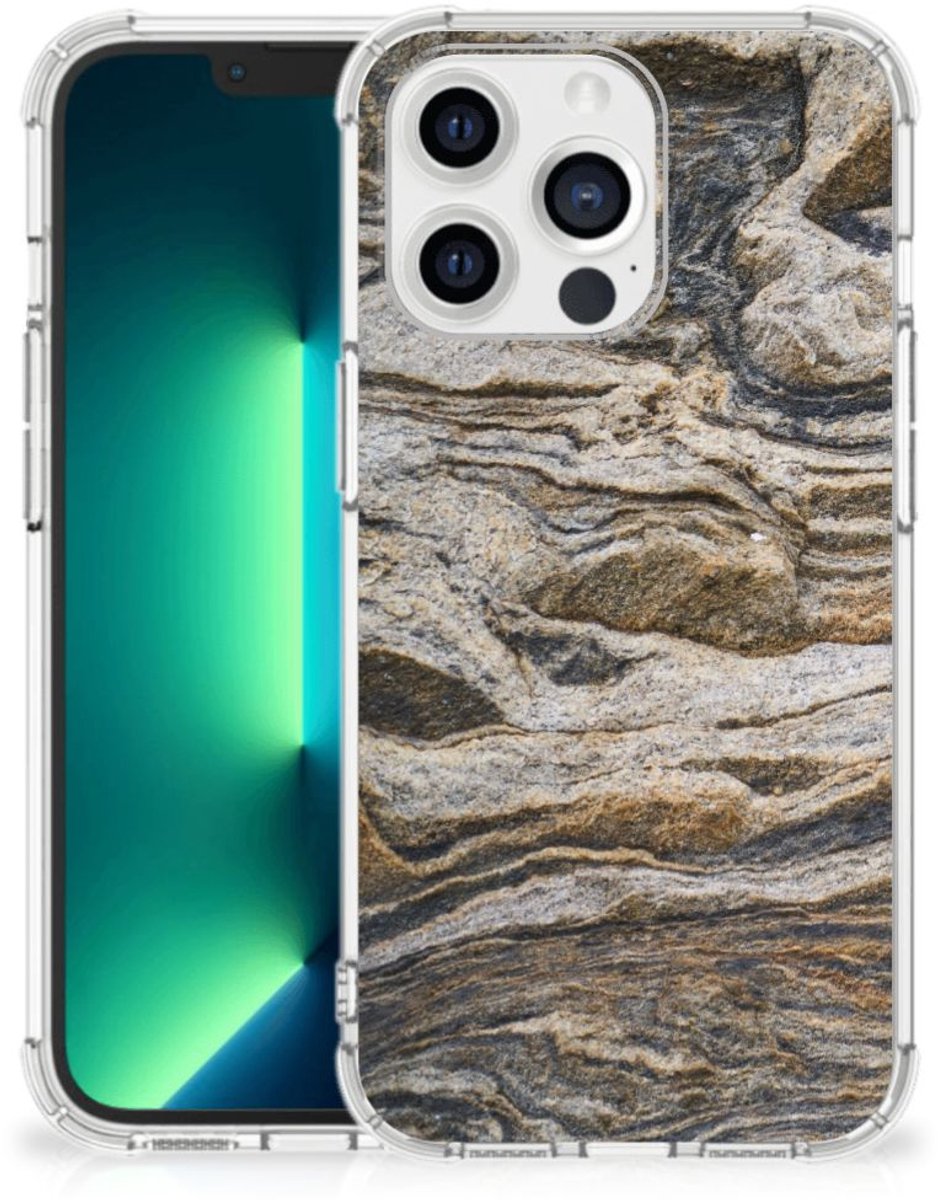 TPU Case Anti-Shock voor iPhone 13 Pro Max Anti-Shock Hoesje Steen
