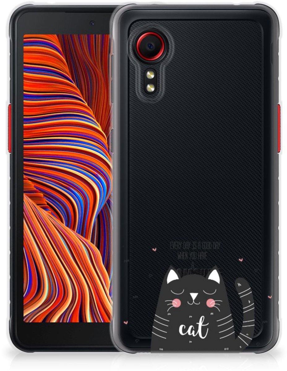 Samsung Galaxy Xcover 5 Telefoonhoesje met Naam Cat Good Day