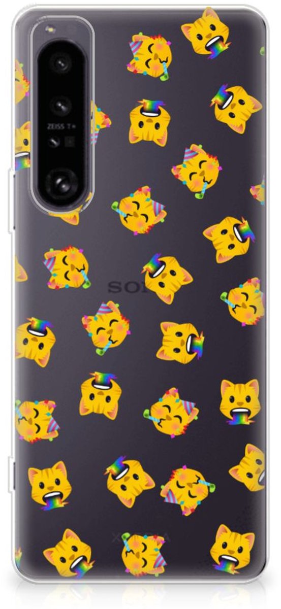 TPU bumper voor Sony Xperia 1 IV Katten Emojis