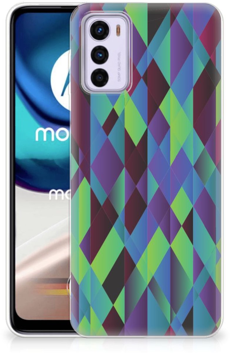 Motorola Moto G42 TPU Hoesje Abstract Green Blue