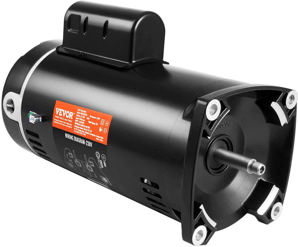 VEVOR Zwembadpomp Motor – 2 PK, 56Y Frame – 230V, 3450 RPM, 60Hz – Vierkante Flens Vervangingsmotor