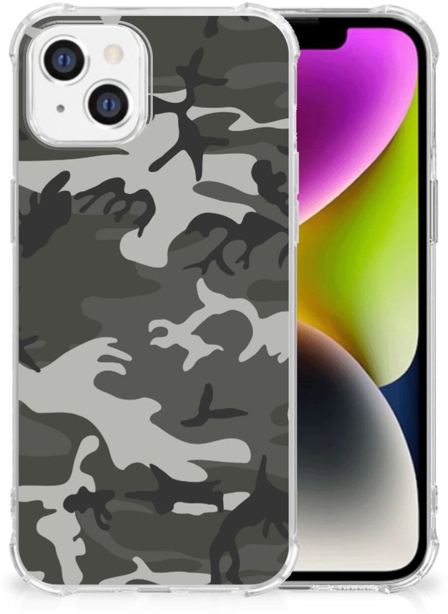 iPhone 14 Doorzichtige Silicone Hoesje Army Light