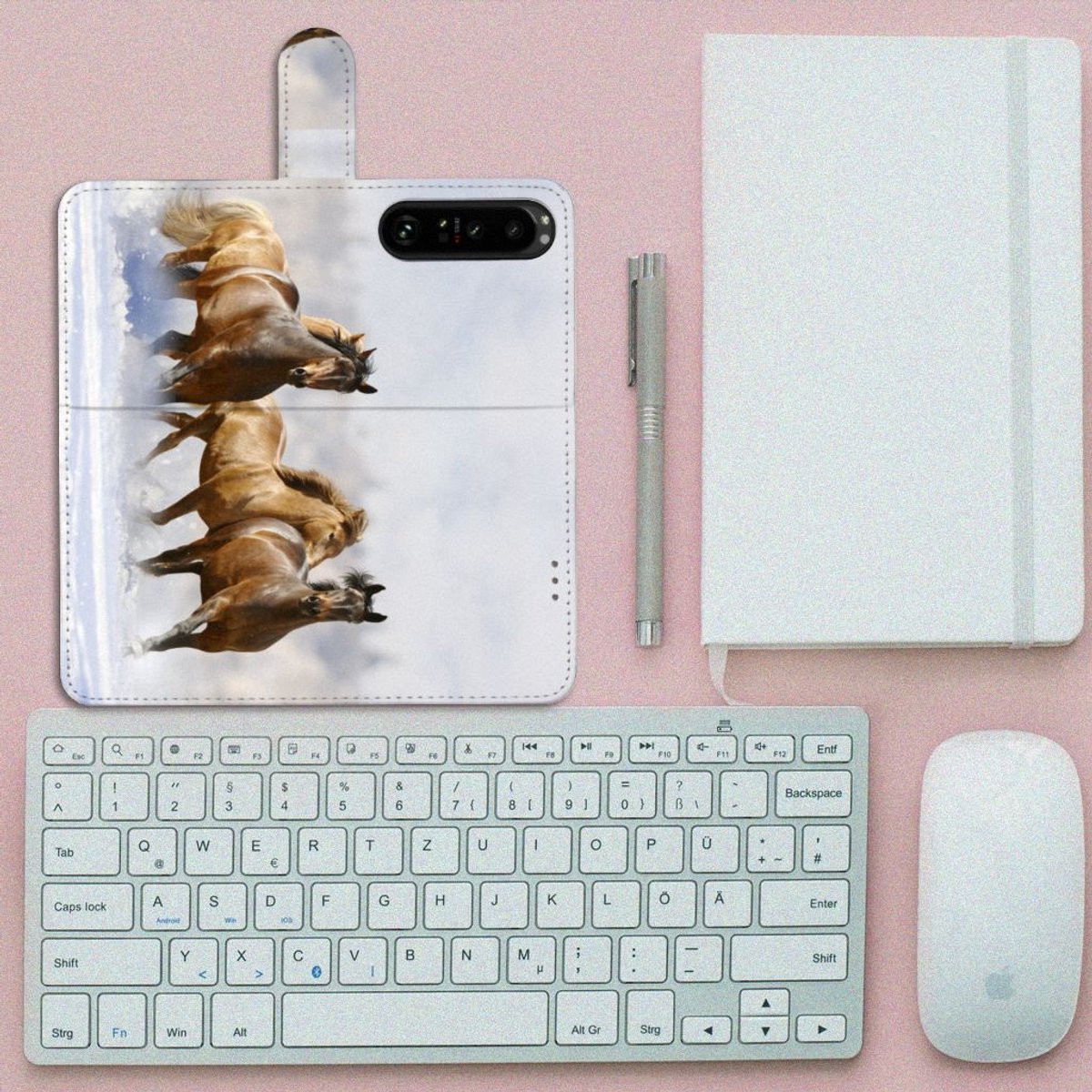 Sony Xperia 1 IV Telefoonhoesje met Pasjes Paarden