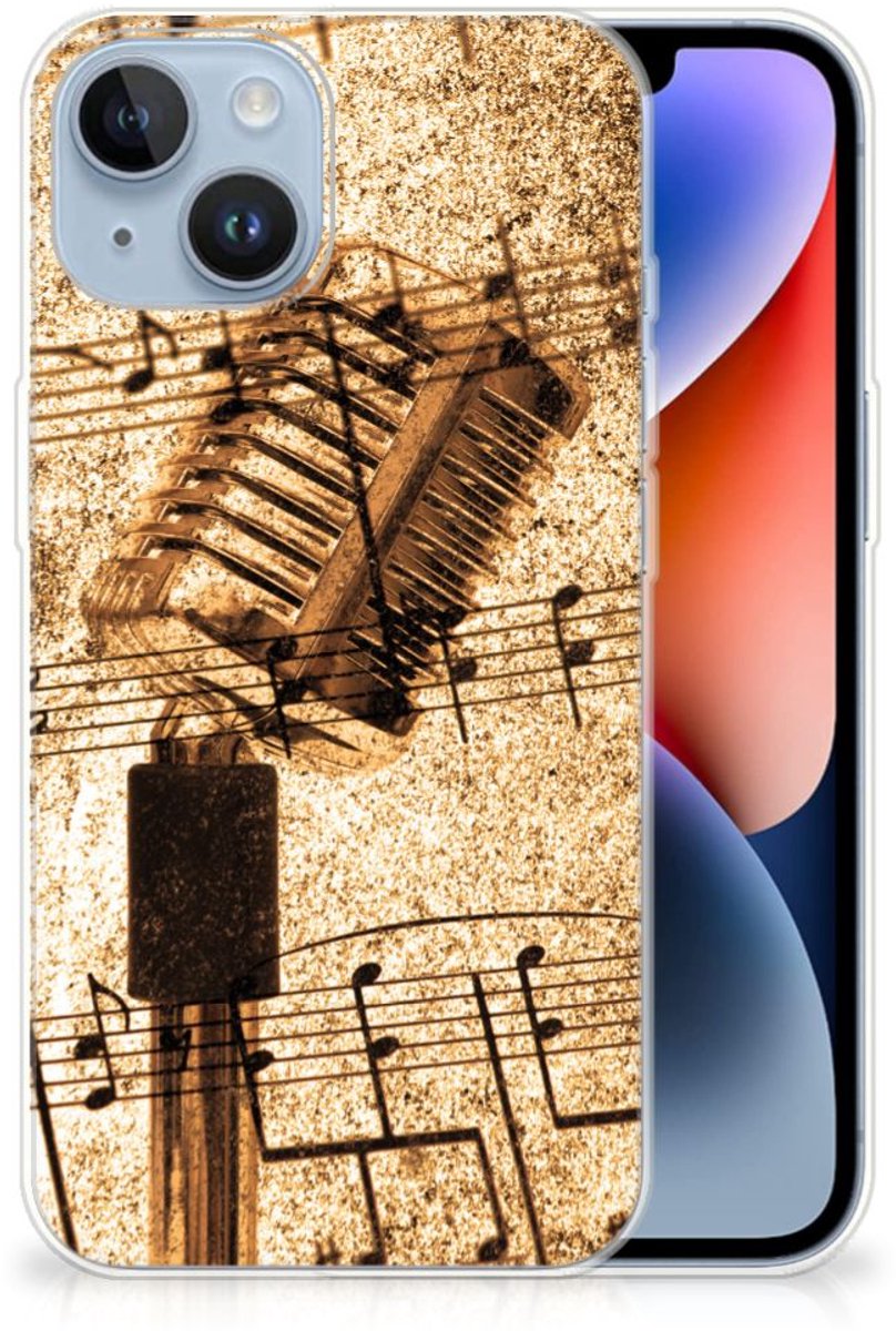 Apple iPhone 14 Siliconen Hoesje met foto Bladmuziek