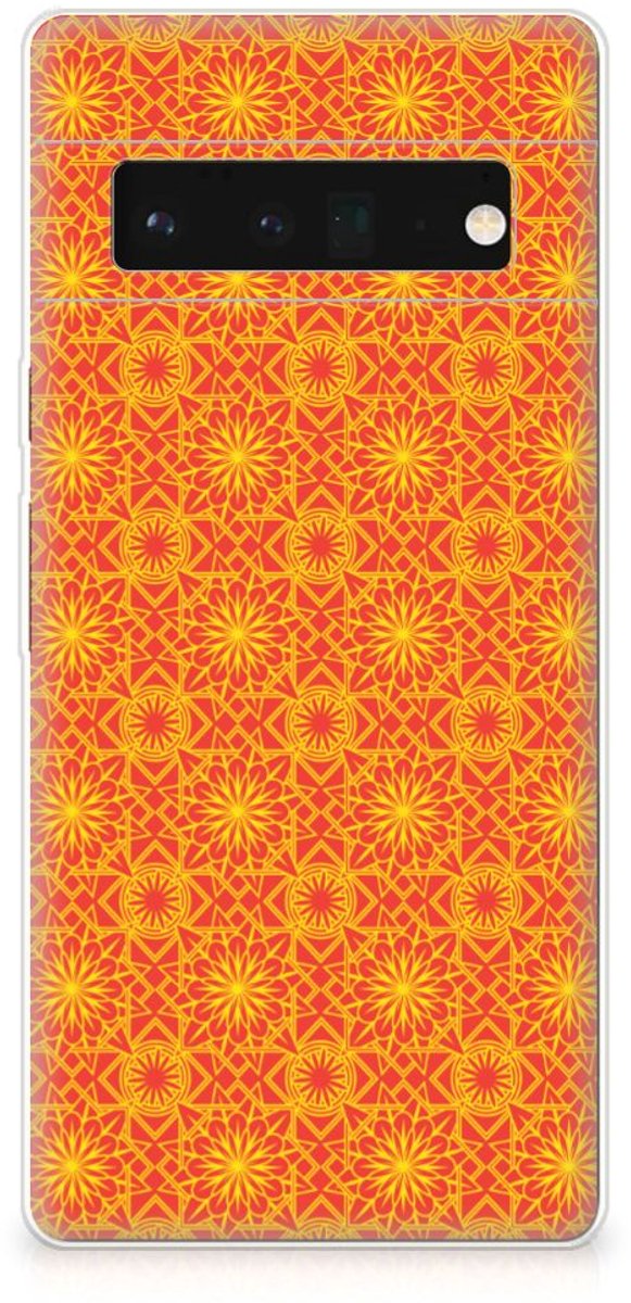 Back Cover voor Google Pixel 6 Pro TPU bumper Batik Oranje