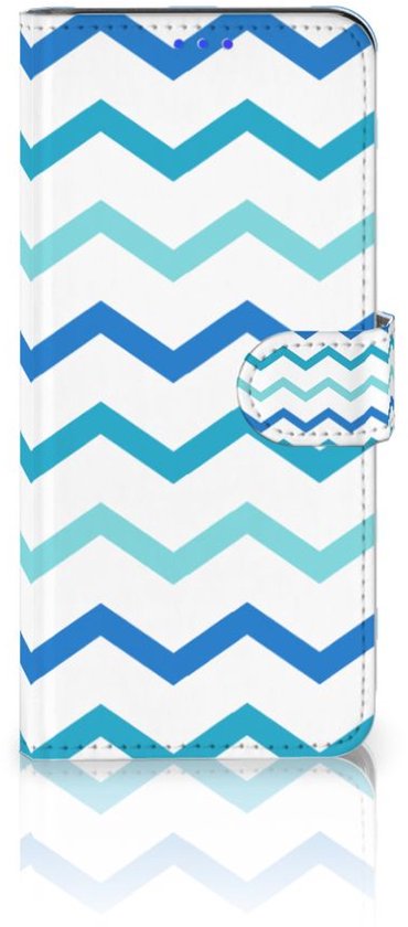 Coque OPPO Reno5 Z | A94 5G magnétique Cuir PU Protection Etui Housse pour Zigzag Bleu