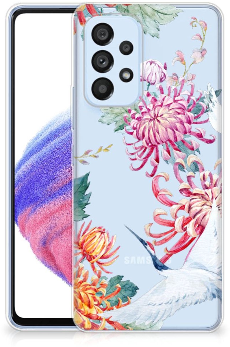 Samsung Galaxy A53 5G TPU Hoesje Bird Flowers