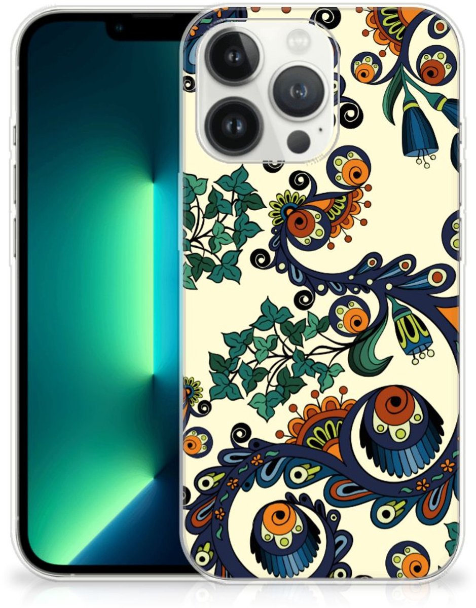 Siliconen Hoesje iPhone 13 Pro Max Barok Flower