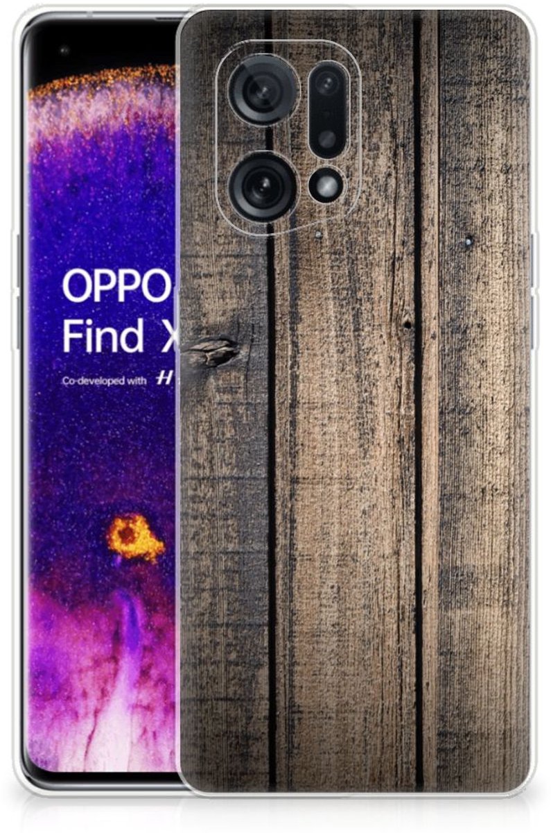 OPPO Find X5 Bumper Hoesje Steigerhout