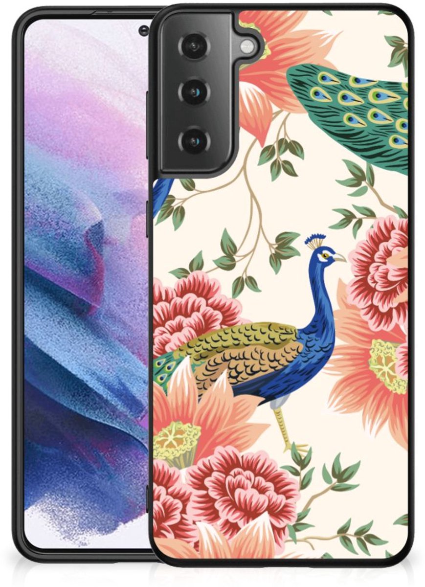 Dierenprint Telefoonhoesje voor Samsung Galaxy S21 Plus Pink Peacock