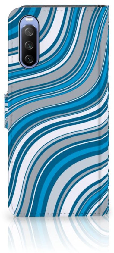 Book Case Sony Xperia 10 III Cover Waves Blue