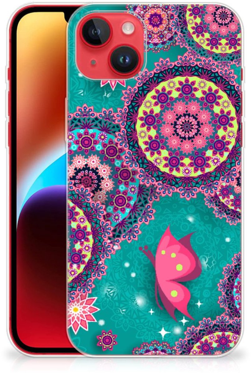 iPhone 14 Plus Hoesje maken Cirkels en Vlinders