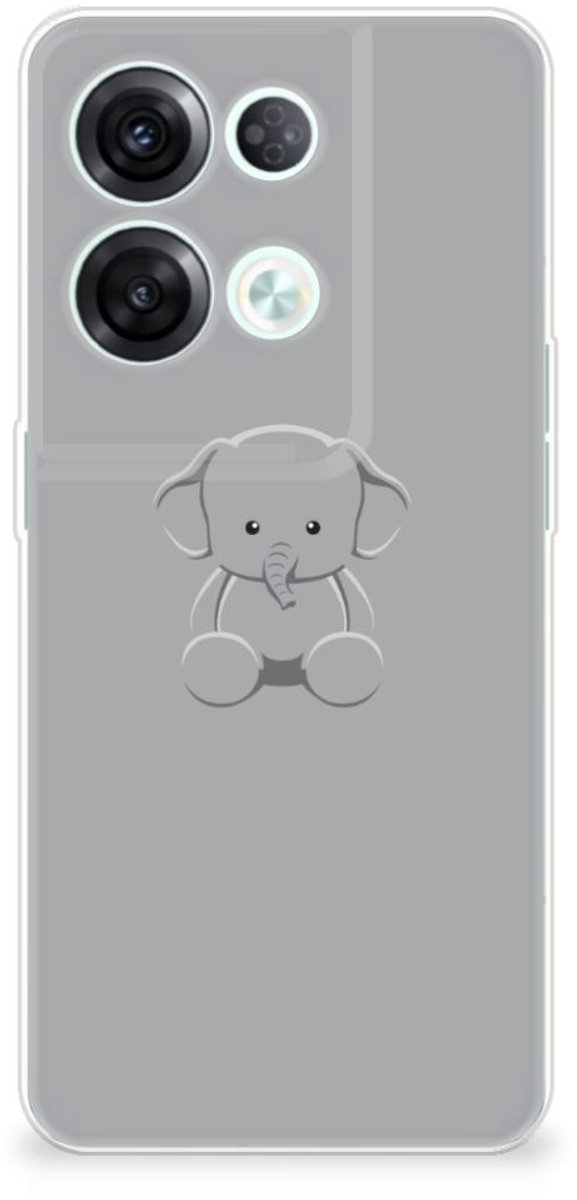 OPPO Reno8 Pro Telefoonhoesje met Naam Grijs Baby Olifant