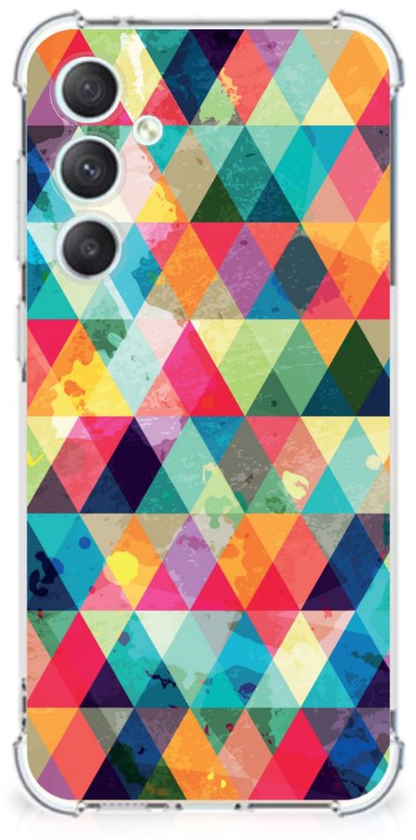 Samsung Galaxy S23 FE Doorzichtige Silicone Hoesje Geruit