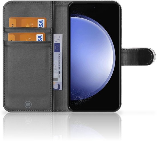 Portefeuille Samsung Galaxy S23 FE Etuis Portefeuille Compatible avec Cuir Flip Cover Fermeture magnétique pour Chat Noir