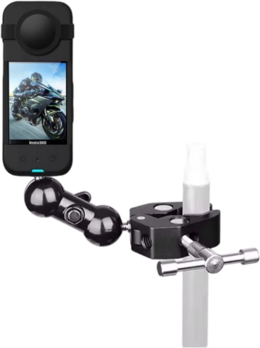 Klem Mount 4 Insta360 - GoPro Klem - Klem magic arm - Fiets Mount Voor Insta360 - Bike Mount for Gopro - Motor klem 4 Insta360 One X4 X3 X2 X R GO - Aluminium Mount - Motorcycle Mount - Gopro 13 Mount