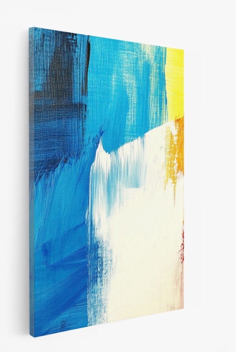 Saammp Canvas Schilderij - Kleurrijk geblokt - Abstract kunstwerk - 40x50 - Foto op canvas - Wanddecoratie - Muurdecoratie Woonkamer - Slaapkamer decoratie - Canvas Print Multicolor