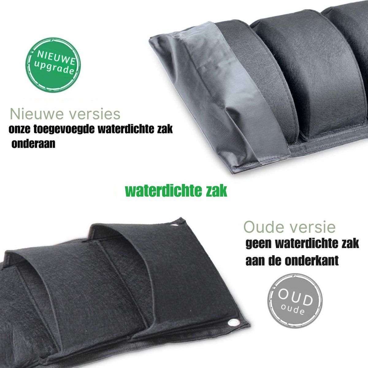 Verticale Tuin met Watersysteem - Verticale Moestuin - Plantenbak – Plantentoren – Moestuinbakken – Kweekbak – 7 Zakken - Zwart – foto 4
