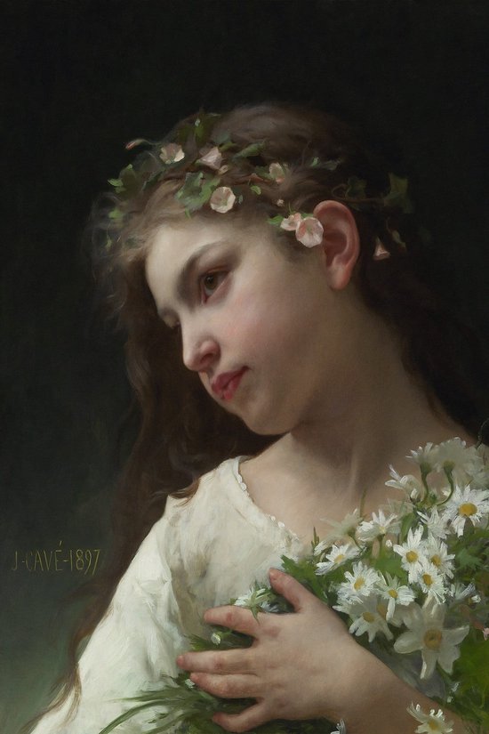 Jules-Cyrille Cavé - La Jeune Fille au bouquet de marguerites - La Jeune Fille au bouquet de marguerites (1897) - 3:2