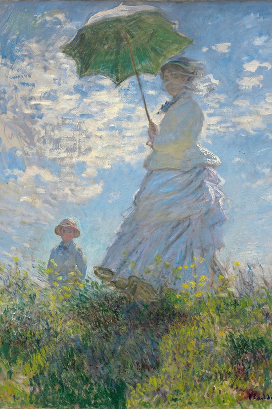Claude Monet - La Femme à l'ombrelle - Madame Monet et son fils (La Promenade) - Madame Monet et son fils, La Femme à l'ombrelle - Madame Monet et son fils (La Promenade) (1875) - 3:2