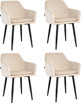 Chaises de salle à manger Lina® Noble - Beige - Set de 4 - Velours