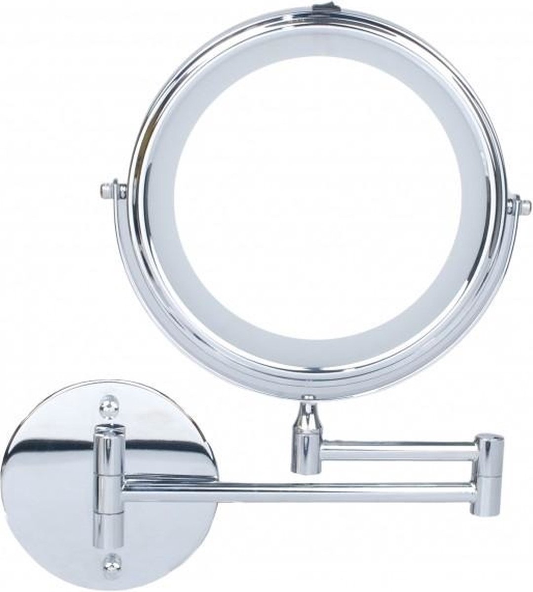 Viking Choice Make-up Spiegel met LED Verlichting - 20cm - Chroom - Dubbelzijdig & Vergrotend