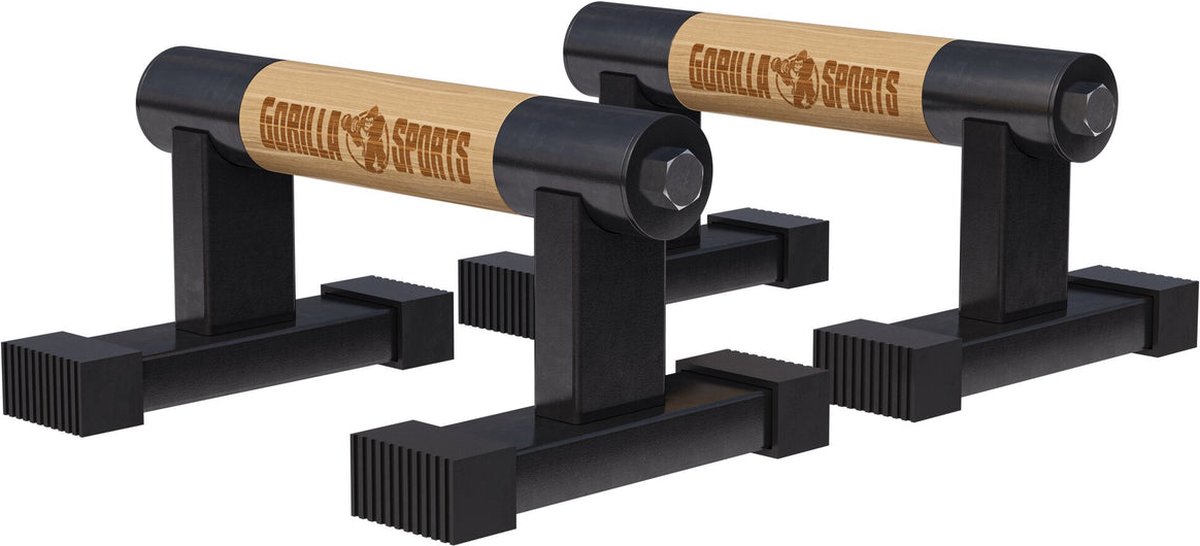 Gorilla Sports Push-up Handgrepen - Set van 2 - Antislip & Ergonomisch - Max. 300 kg Belastbaar - Inclusief Draagtas - Voor Push-ups & Dips
