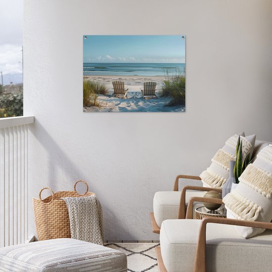 Affiche de jardin 80x60 cm - Décoration de jardin Dunes - Plage - Mer - Été - Affiche pour le jardin - Décoration extérieure - Tableau de jardin clôture - Décoration murale sur toile de jardin - Décoration murale sur toile de balcon