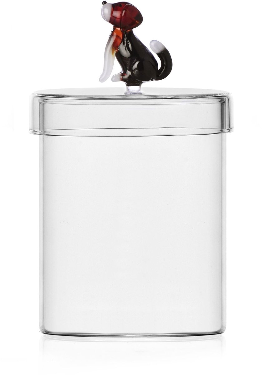 Ichendorf Milano - Opbergpot English Foxhound 19cm - Glas - Snoeppotje
