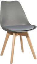 Bol.com SET DEAL: 4 stuks Eetkamerstoel grijs met zitvulling kuipstoel aanbieding
