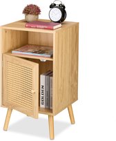table de chevet - porte en rotin - 72 x 40 x 39 cm - sur pieds - chambre