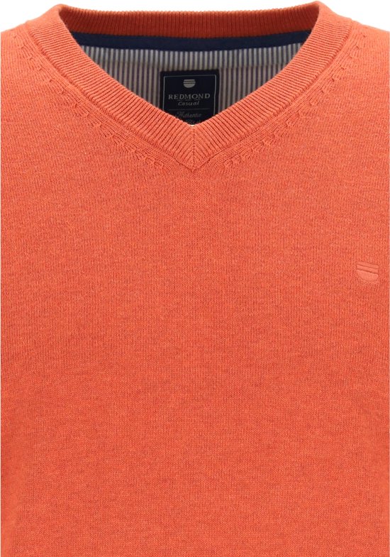 Pull homme Redmond en coton - Col V- Orange