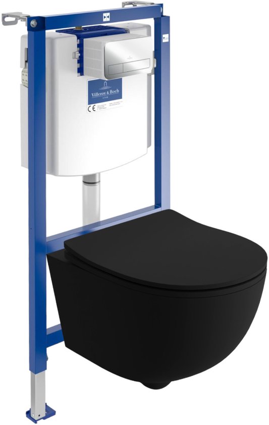Domino Lavita WC Vorwandelement für Hänge-Toilette inkl. Drückerplatte (QC) Chrom 112-128 cm