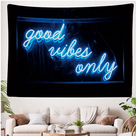 Ulticool - Good Vibes Only - Tapisserie - 200x150 cm - Groot tapisserie - Affiche
