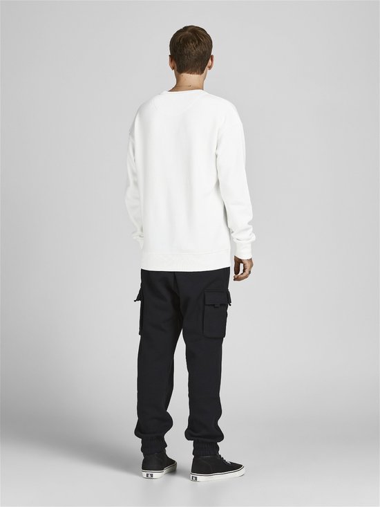 JACK & JONES Star basic sweat ras du cou coupe classique - sweat homme en coton mélangé avec col rond - blanc cassé - Taille : S