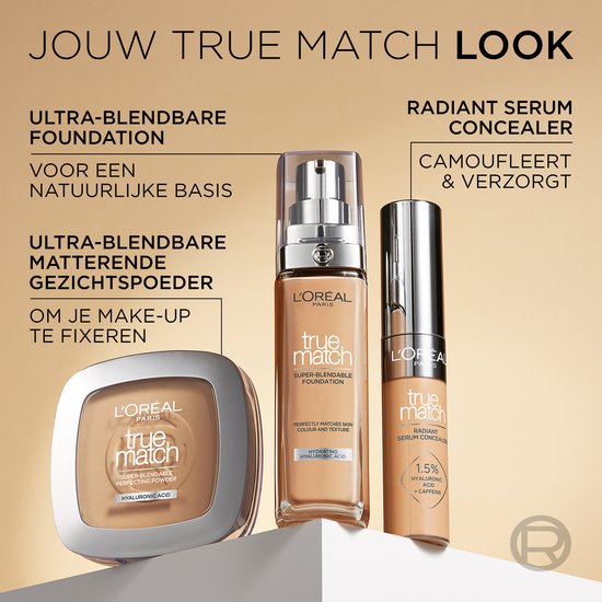L’Oréal Paris True Match Foundation - 5D/W - Natuurlijk Dekkende Foundation met Hyaluronzuur en SPF 16 - 30ml - Vegan