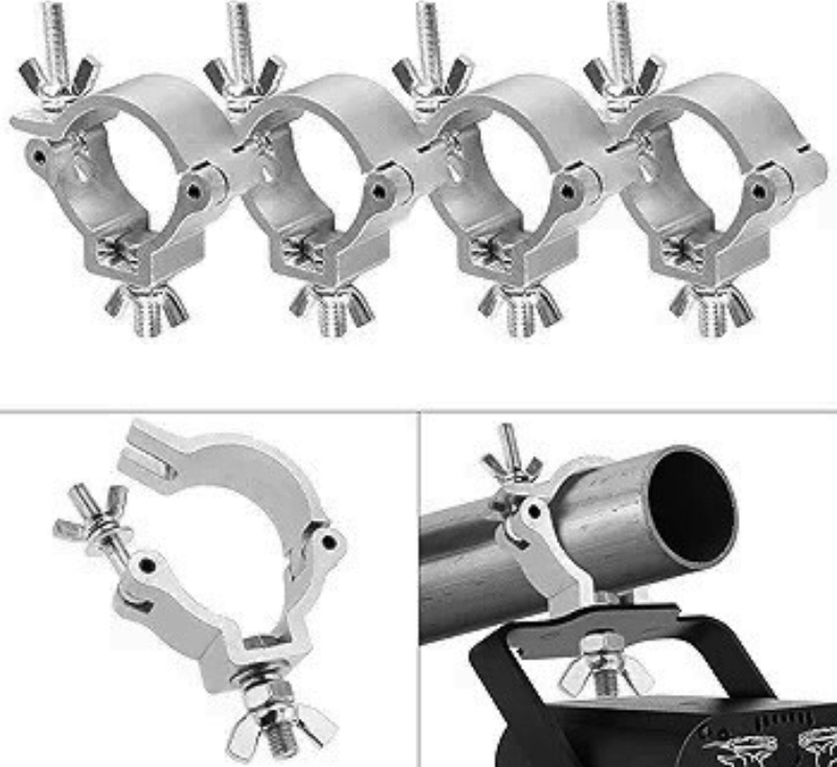 3-pack klemmen voor verlichting podiumverlichting apparatuur en accessoires, verlichting C-klem DJ-lichtpaal klem truss klem, halve koppeling ophangbeugel podiumverlichting klem par-licht haak klemmen